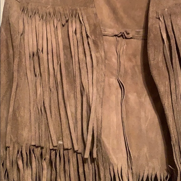 Vintage Suede Fringe Vest- M - Picture 3 of 8